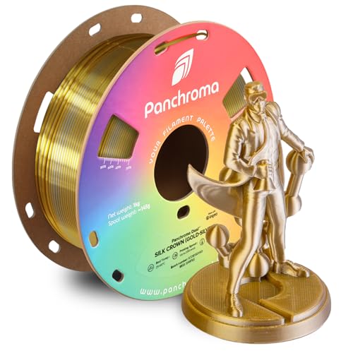 Image of Polymaker Panchroma Dual Silk PLA Filament 1.75mm, 1kg, Crown | Neatly Wound, High-Gloss Finish PLA(Gold-Silver), Easy Print & Smooth Feeding, Compatible with Bambu Lab & Most 3D Printers