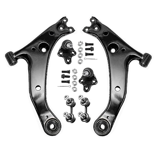 Detroit Axle - 6pc Front End Control Arms Kit for Toyota 1996-2002 Corolla, 1998-2002 Chevy Prizm, 1996-1997 Geo Prizm, 2 Lower Control Arms 2 Lower Ball Joints 2 Sway Bar Links Replacement