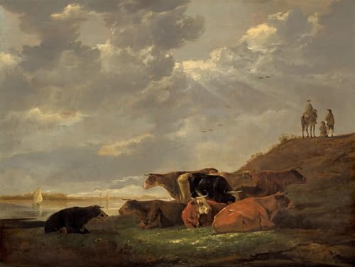 Toile d art Paysage fluvial de Cuyp impression haute definition pour salon