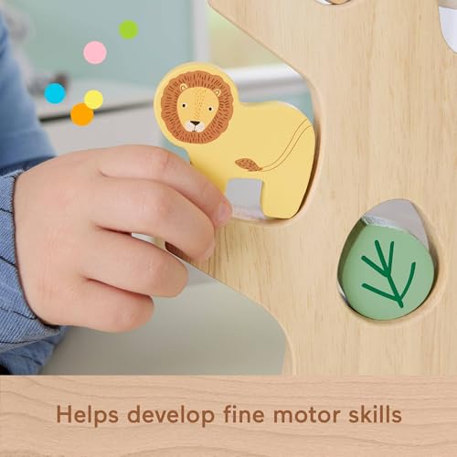 Image of Fisher-Price Wood Stacking Toy Balance Tree, 10 Wooden Pieces for Developmental Play Preschool Kids Ages 3+ Years