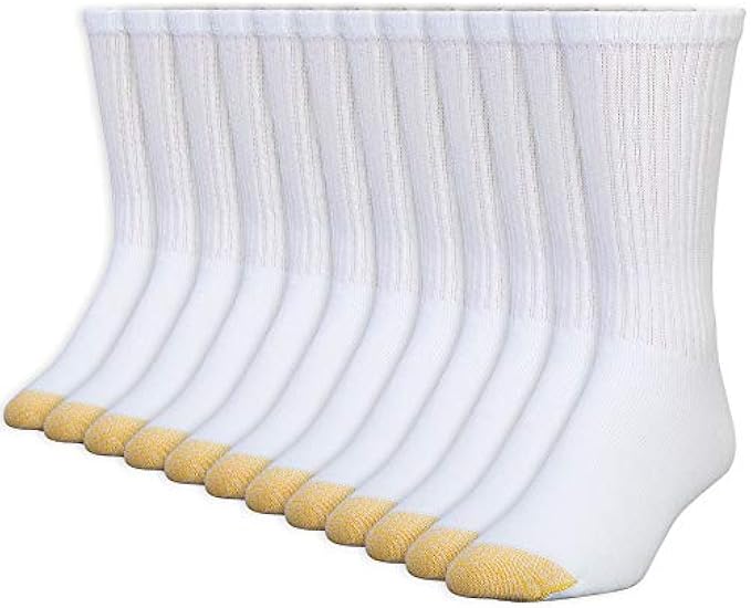 GOLDTOE Men's 656S Cotton Crew Athletic Socks, Multipairs