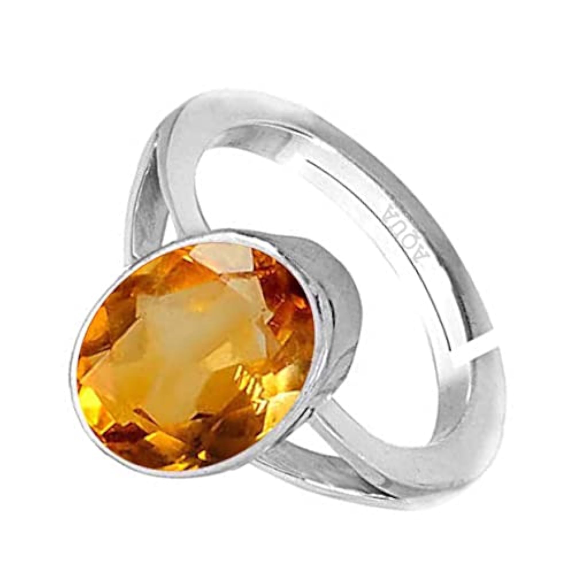 Unisex Citrine 925 Sterling Silver Adjustable Ring, Astrological Gemstone