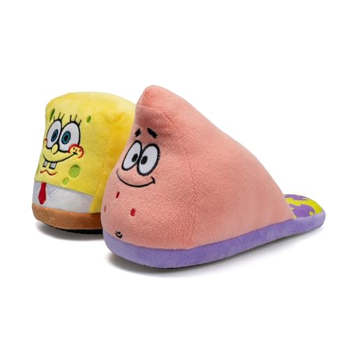 Ground Up SpongeBob SquarePants Adult Unisex 3D Plush House Slippers Officially Licensed Soft Cozy Indoor Slippers with Cushioned Comfort Sizes XSL