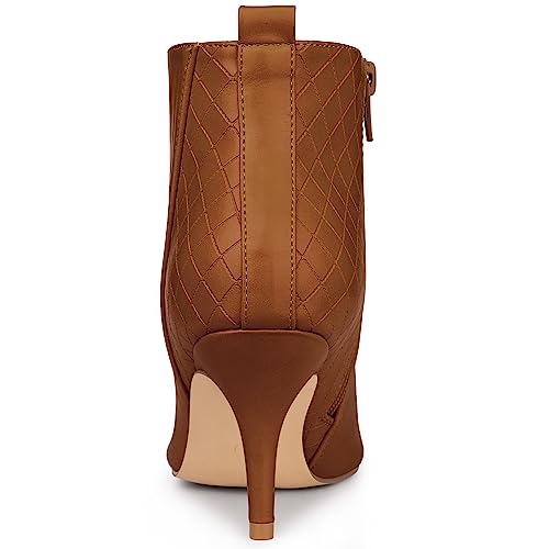 Allegra K Women's Pointed Toe Side Zipper Stiletto Heels Ankle Boots4