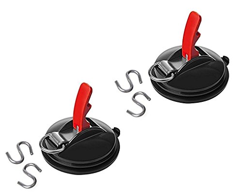 Ventouse de fixation : max. 10 kg, ring 2 crochets en s