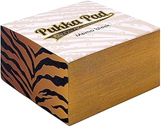 Pukka Pad, Wild Memo Block  500 Sheets of White 70GSM Note Paper  80 x 80mm, Animal Printed Edges, Pack of 2
