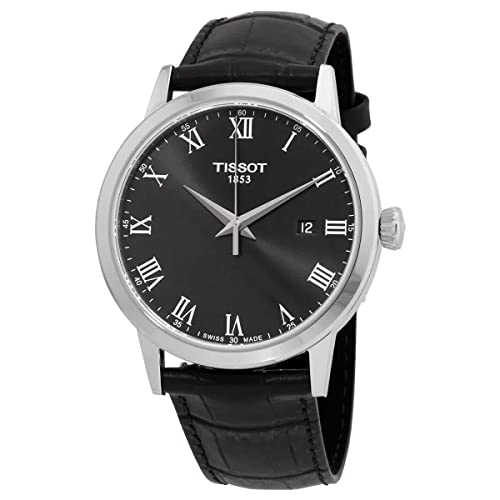 Tissot Relógio social masculino clássico Dream em aço inoxidável, Preto, Clássico