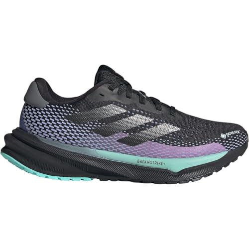 Image of adidas, Supernova GTX Running Shoe - Women's, Core Black /Iron Metallic /Semi Flash Aqua, 10.5