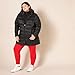Amazon Essentials Women's Lightweight Water-Resistant Packable Hooded Puffer Coat (Available in Plus Size), Black, X-Large