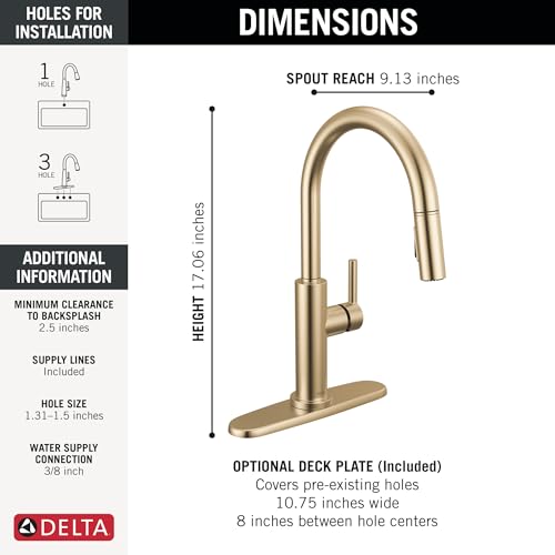 Delta-Faucet-Nicoli-Kitchen-Faucet-with-Pull-Down-Sprayer-Champagne-Gold-Kitchen-Sink-Faucet-Modern-Kitchen-Faucet-Kitchen-Faucet-Sprayer-Single-Hole-Kitchen-Faucet-Champagne-Bronze-19867LF-CZ