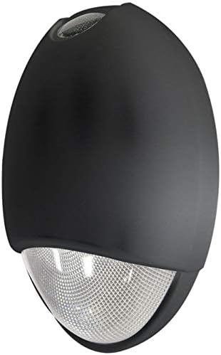 Oval LED Emergency Wall Pack Light - Black Finish