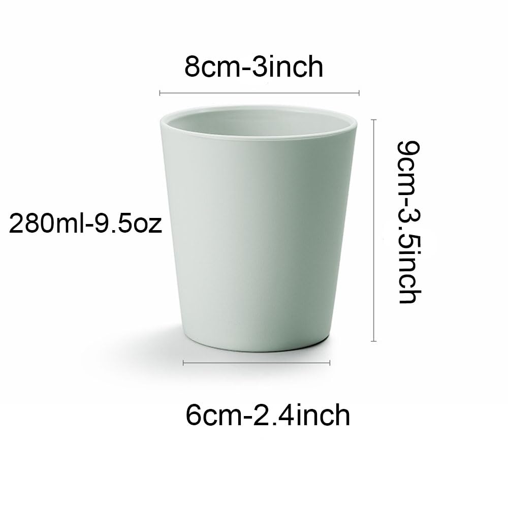 RabyLeo Simple Household Toothbrush Cup 2-Piece Set, Toothbrush Holder, Drinking Cup, 9.5 oz (280ml) (Gray & Green)