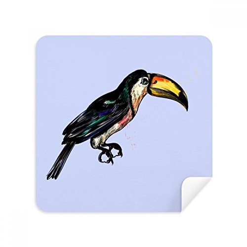 Tissu en suède pour lunettes et écran motif oiseau tropical haute précision