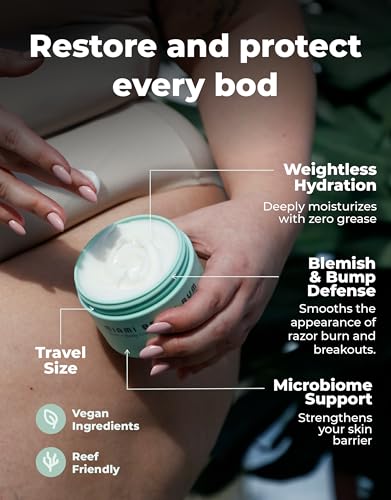Image of Miami Beach Bum - Bum & Body Cream, Daily Moisturizer, 3.4 oz | Oregano Alose + Jojoba For Razor Bumps & Keratosis Pilaris, Ingrown Hairs & Sunburns, Blemishes & Skin Health