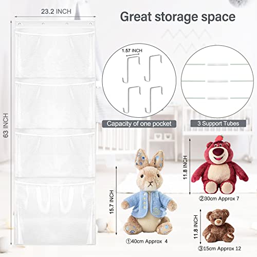 2Pack-White-and-Black-Hanging-Stuffed-Animal-Storage-Over-The-Door-Plush-Toy-Organizer-Baby-Accessories-Holder-Idea-for-Nursery-Doll-Bear-Mesh-Hammock-Bag-for-Girls-Boys-Kids-Room 2Pack White and Black Hanging Stuffed Animal Storage Over The Door Plush Toy Organizer Baby Accessories Holder Idea for Nursery Doll Bear Mesh Hammock Bag for Girls Boys Kids Room