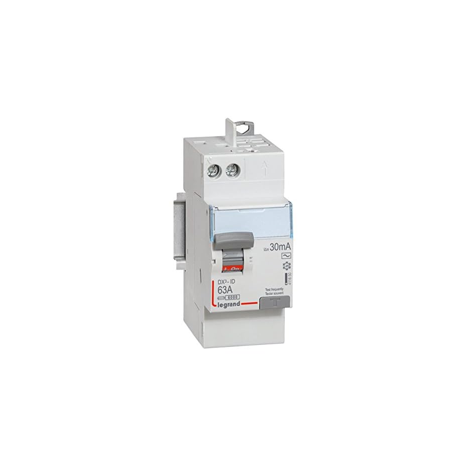 interrupteur différentiel 2p 230v~ 63a type ac 30ma 2 modules legrand