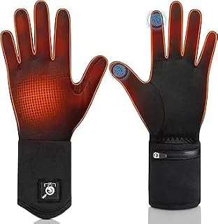 Sun Will Beheizbare Ski Handschuhe Fäustlinge Herren Damen,Winter wasserdichte Beheizte Handschuhe für Ski,Snowboard,Fahrrad,Wandern,Angeln,Jagen,Schneeschaufeln Outdoor Thermo (Black, XS)