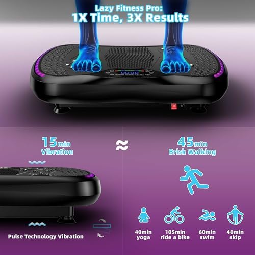 Bild 2 - Vibrationsplatte, 3D Vibrationsplatten zur Gewichtsabnahme und Lymphdrainage, 200 Einstellbare Geschwindigkeiten, Maximales Gewicht 181 KG Ganzkörpertrainings Plattform für Heimfitness