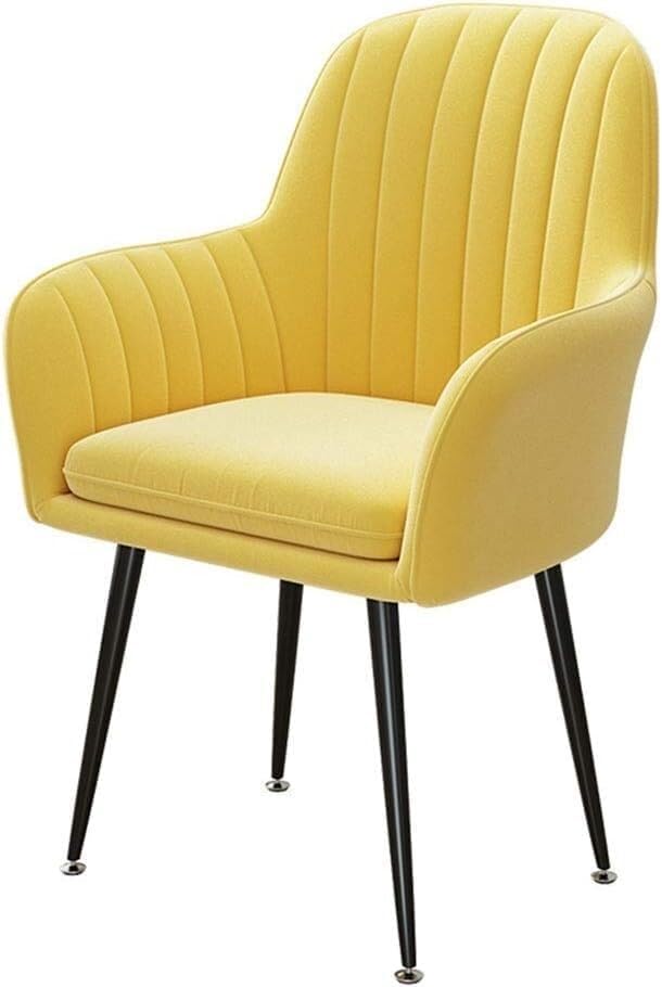 Chaise de cuisine en flanelle jaune pour repas conviviaux