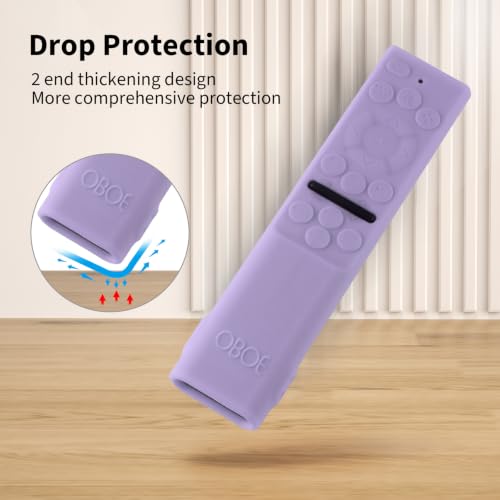 Image of Oboe Silicone Tv Remote Cover Compatible with Samsung Smart Tv Remote 2026 Model BN59-01498A Key Cover Case with Lanyard (B-Lavender Purple) REMOT E NOT Included