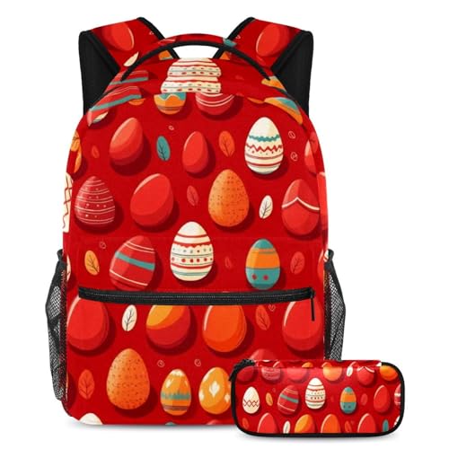 Sac à dos de jour multicolore à motif œufs de Pâques pour le collège et les sorties de week-end
