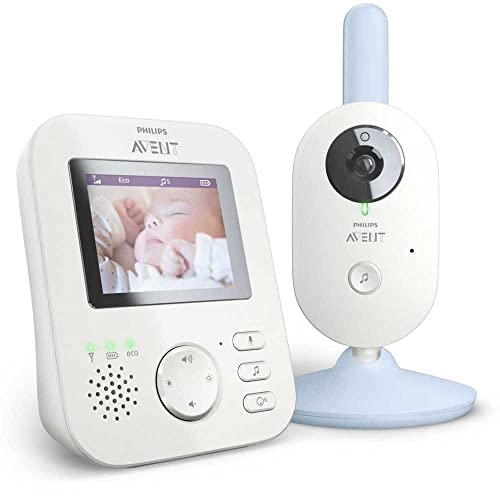 Philips AVENT Baby monitor SCD835/26 video monitor para bebés 300 m FHSS Azul, Blanco   Vigilabebé (300 m, Digital, 50 m, 300 m, FHSS, 2.4 GHz)