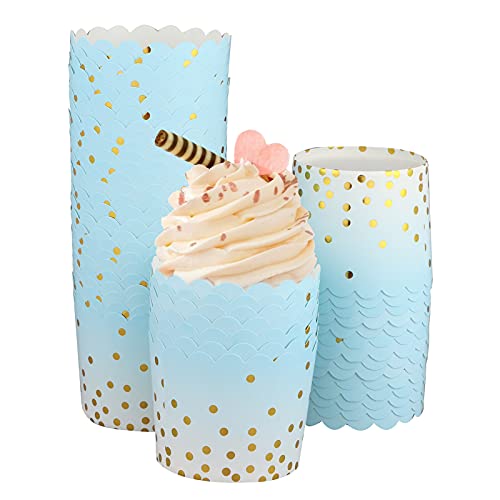 50 Pcs Paper Baking Cups 4.7 Oz Cupcake Liners Oven-Safe Muffin Cupcake Cups Liners Non-Stick Baking Ramekin Holders Little Pudding Cups, Cupcake Tip Pan Holders For Wedding Birthday Party #TOP7