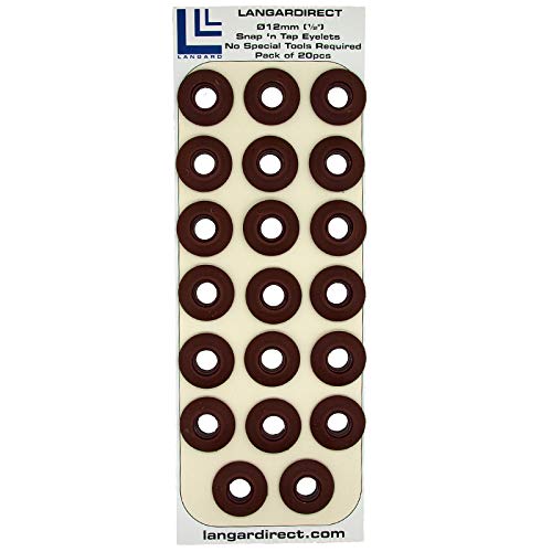 Langard 12mm Brown snap 'n' Tap Eyelets Pack of 20pcs Garden Outdoor