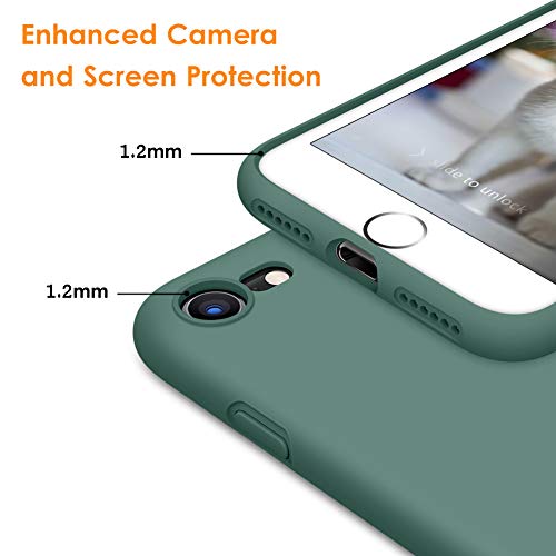 Dtto For Iphone Se Case 2020/2022, Iphone 7 8 Silicone Phone Case, [Romance Series] Shockproof Phone Case With Honeycomb Grid Cushion For Apple Iphone 7/8/Se 2020/2022, 4.7 Inch, Midnight Green #TOP1