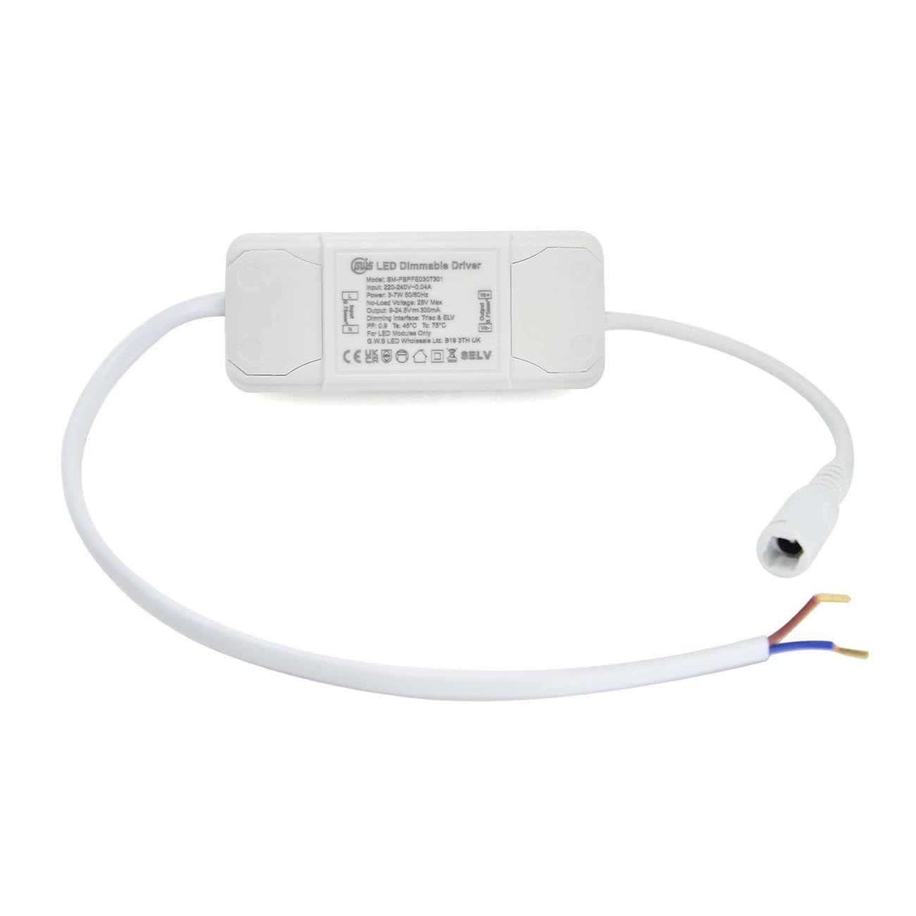 G.W.S® Triac Constant Current LED Dimmable Driver, 3-7W DC 9-24.5V 300mA, Transformer Power Supply DIY LEDs — image 1