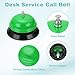 uxcell Desk Service Call Bell, 3.35 Inch Metal Dinner Service Bell Ring for Hotel Restaurant Reception Area and Wedding Party Events, Green