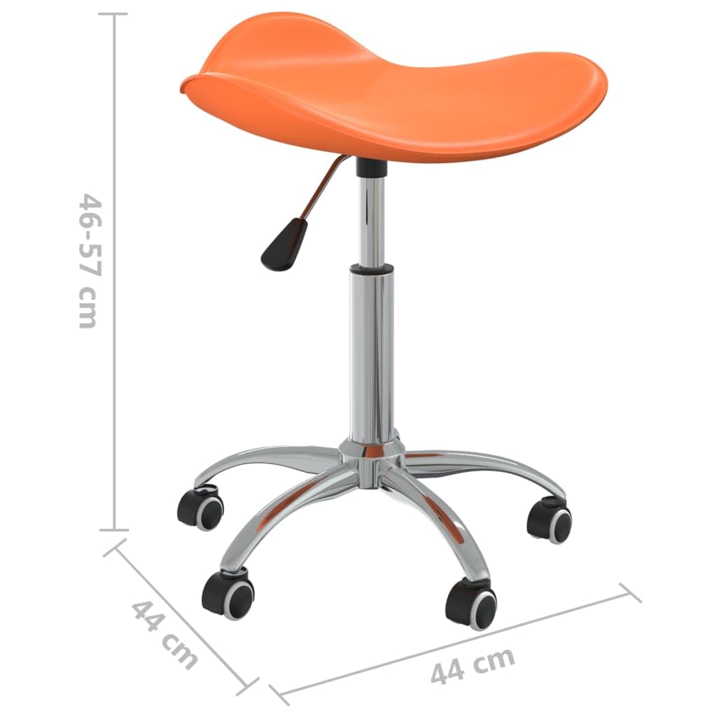 Friseur Rollhocker Kunstleder Orange, höhenverstellbar, drehbar, mit 5 Rollen, 44x44x46-57 cm, ergonomisch für Salon, Frisierstuhl, Kosmetik, Barber, Arbeitsstuhl