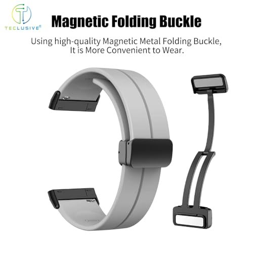 Image of T TECLUSIVE Soft Silicone Strap Band with Magnetic Lock Compatible for Fitbit Versa 4 / Versa 3 / Sense 2 | Adjustable Silicone Rubber Band for Versa 4 3 Sense