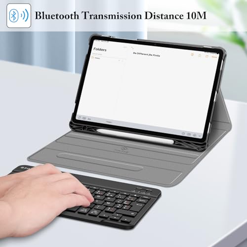 Clavier Multipositions Samsung Tab S10 Lite Étui Bluetooth Gris