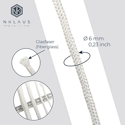 NKlaus 3m glass fibre wick round diameter 6mm for melting light spirit lamp oil lamp for purified lamp oil paraffin oil permanent wick garden torch paraffin lamp 1252 - Image 2