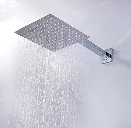 ZAP Hexa Ultra Square High Grade 304 Stainless Steel 12 Inch Square Shower Over Head Showers (Without ROD)