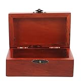 UKCOCO Caja de Joyería de Madera Maciza Color Caoba, Organizador Vintage para Almacenamiento de Joyas, Porta Joyas Rectangular para Anillos, Collares y Pulseras, Joyero de Mesa Clásico
