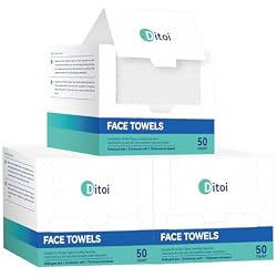 Ditoi Disposable Face Towels XXL, Soft Deep-Cleansing Face cloths,150 Count | Plant-Based Thick Facial Towels for Sensitive Skin,Disposable Washcloths for Skincare,Travel Essentials