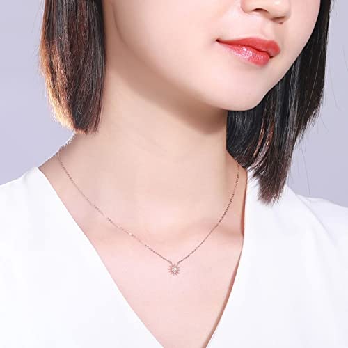 Collier pendentif diamant en or rose 18 carats luxueux pour femme