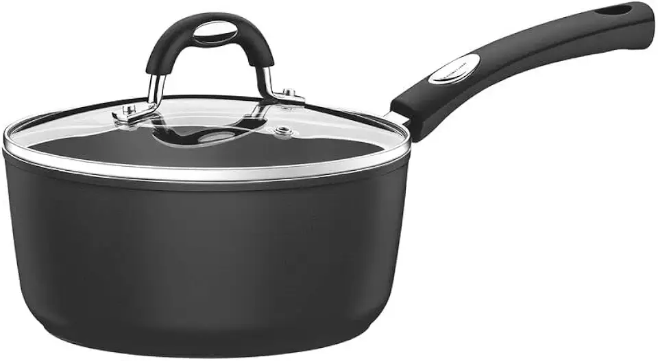 Panela Tramontina Mônaco Induction em Alumínio com Revestimento Interno e Externo Antiaderente Starflon Premium Preto com Tampa de Vidro 18 cm 2 L