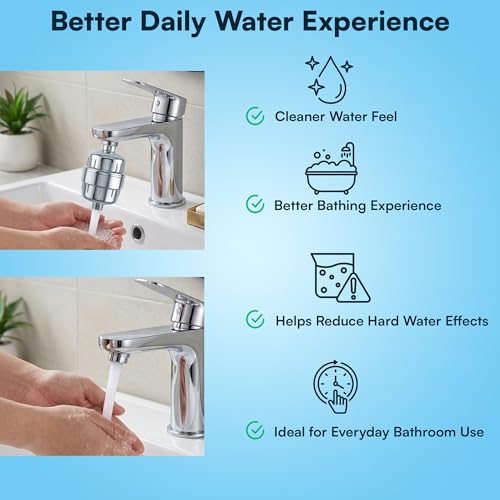 Image of 15-Stage Hard Water Filter for Tap & Shower | Water Softener for Bathroom | Shower Filter for Hard Water | Water Filter for Tap | Helps Reduce Chlorine, Rust, Sediment & Impurities