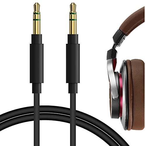Geekria QuickFit Audio Cable Compatible with Audio-Technica ATH-M50xBT2, ATH-MSR7, ATH-SR5, ATH-AR3BT, Denon AH-MM200, Pioneer SE-MS7BT Cable, 3.5mm AUX Replacement Stereo Cord (4 ft/1.2 m)
