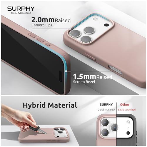 SURPHY Case for iPhone 17 Pro Case (6.3 inch 2025), Compatible with MagSafe, Faux Leather 17 Pro Phone Cases Whit Soft Microfiber Lining, Pink Sand by SURPHY - Used condition - Image 4