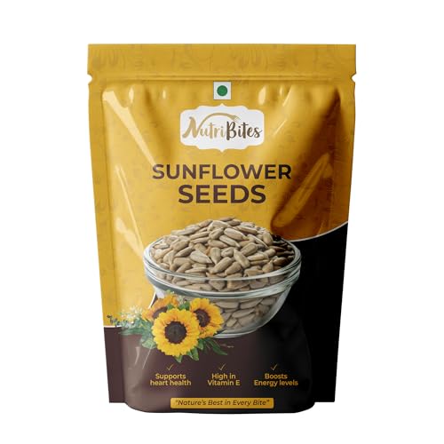 Nutribites Premium Raw Sunflower Seeds 100gm - Raw Seed for Eating | Healthy Snacks | Vitamin E Rich Super Seeds | sunflower seed 100gm| Hygienically Packed | Weight management