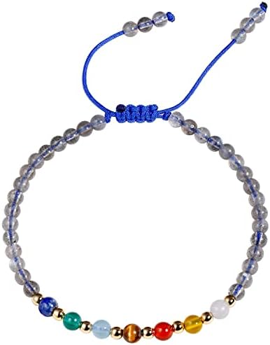 Jewboo 7 Chakra Bracelets for Women Real Stone Lucky Rope Crystal Bead Bracelet Crystals and Healing Stones Jewelry Birthday Gifts