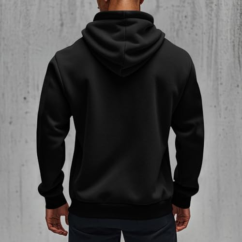 Mens Zip Hoodies Full Zip Loose Fit Hooded Pullovers Fleece Long Sleeve Sweatshirt Solid Pullover Tops With Pockets3