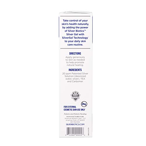 American Biotech Labs Silver Biotics Silver Gel Infused w/SilverSol Nano-Silver Technology 4oz