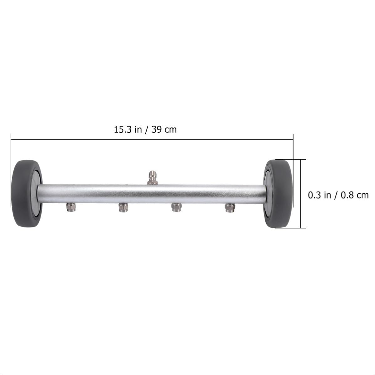 ifundom Cepillo de Limpieza para Chasis de Coche Conector Rápido 1/4 Pulg | Diseño de Rueda Giratoria, Acero Inoxidable y Latón, Uso en Chasis y Suelo, Limpieza a Alta Presión, sin Agacharse