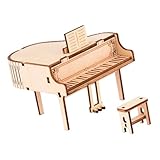 CLISPEED DIY Holz Klavier Musikbox Puzzle Bausatz Pädagogisches Modellbausatz für Selbstmontierbares Holzspielzeug Dekoratives Schreibtischornament Geschenkidee für Jungen und Mädchen