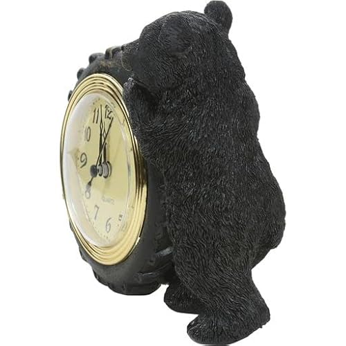 Black Forest Decor Playful Bear Cub Desk Clock #TOP3